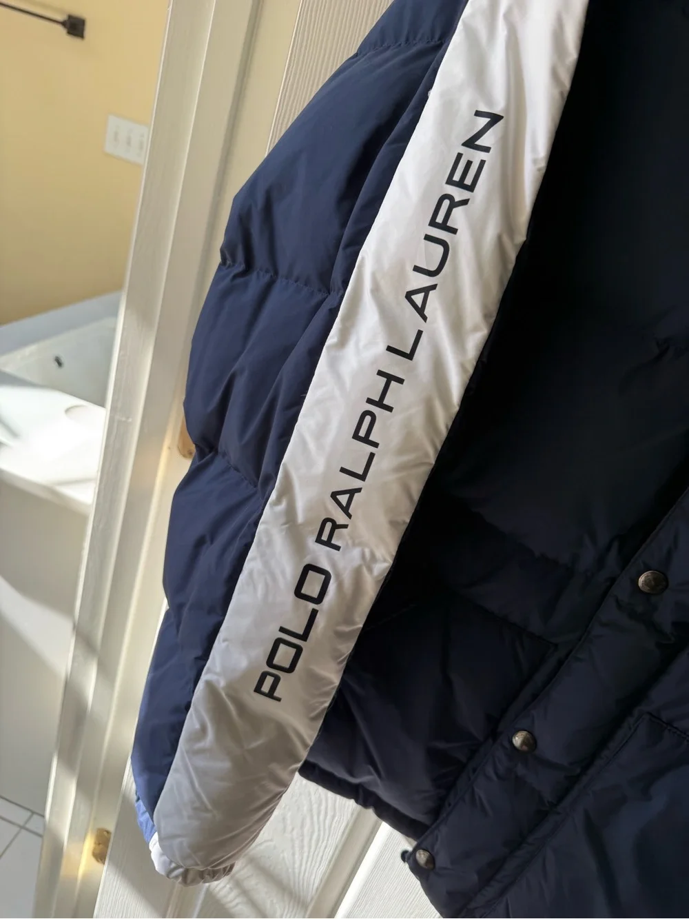 Polo by Ralph Lauren Navy Puffer Jacket with White Logo